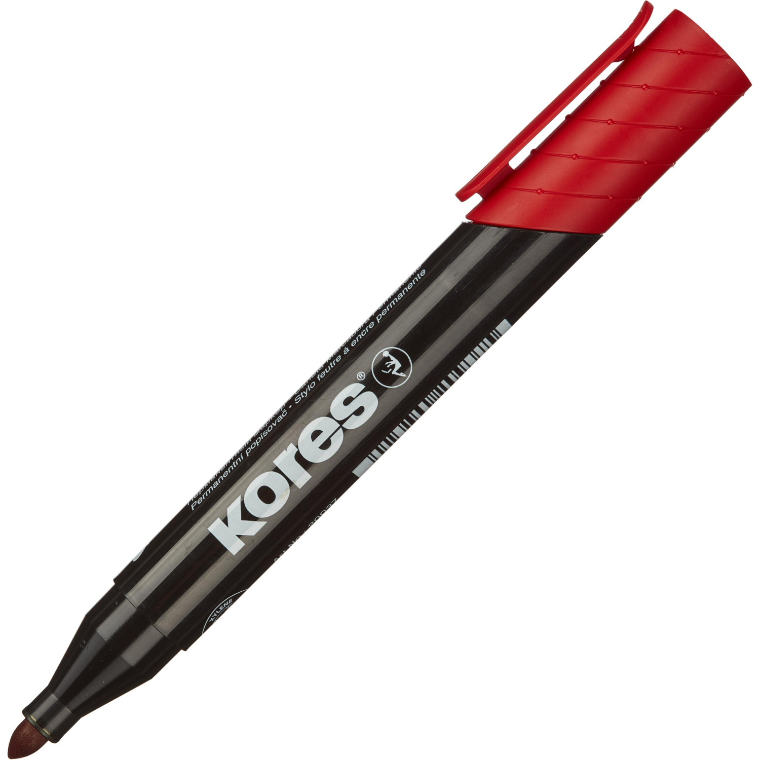 Маркер перманентный KORES красный 1,5-3мм круглый наконечник 20937 - фото 2