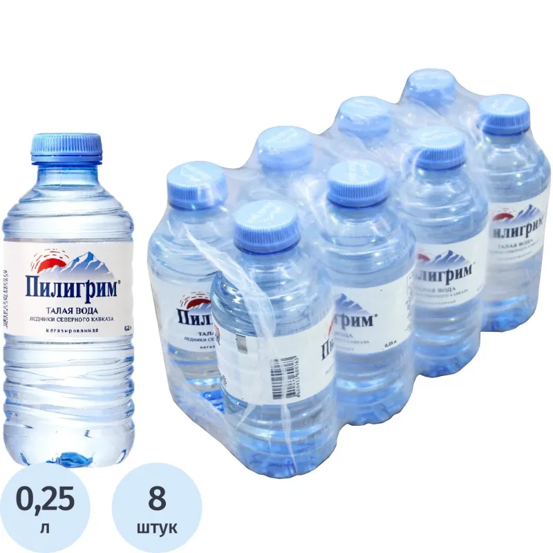 Вода минеральная Пилигрим талая ледниковая негазированная пэт 0.25л - фото 1