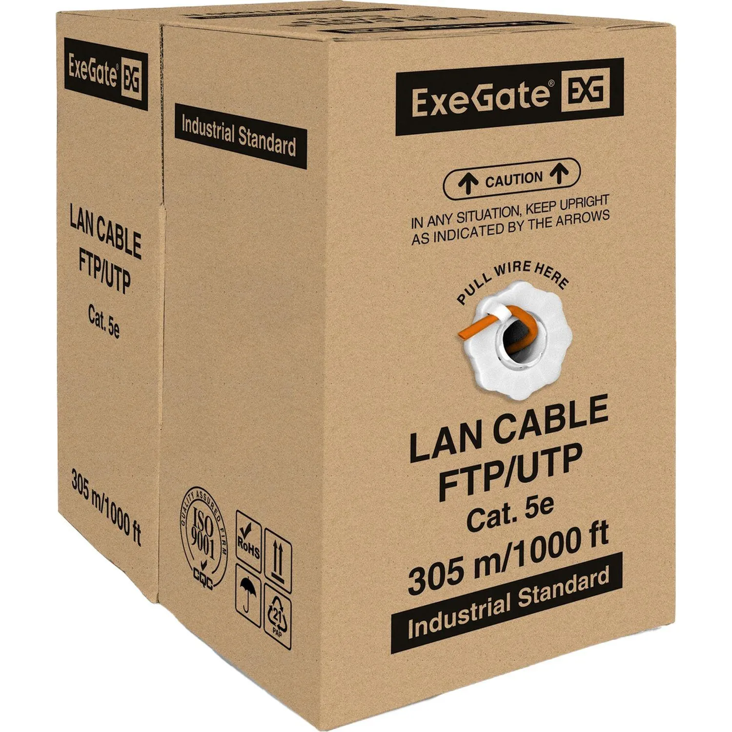 Кабель ExeGate UTP4-C5e-CU-S24-IN-LSZH-OR-305-FLUKE UTP - фото 3