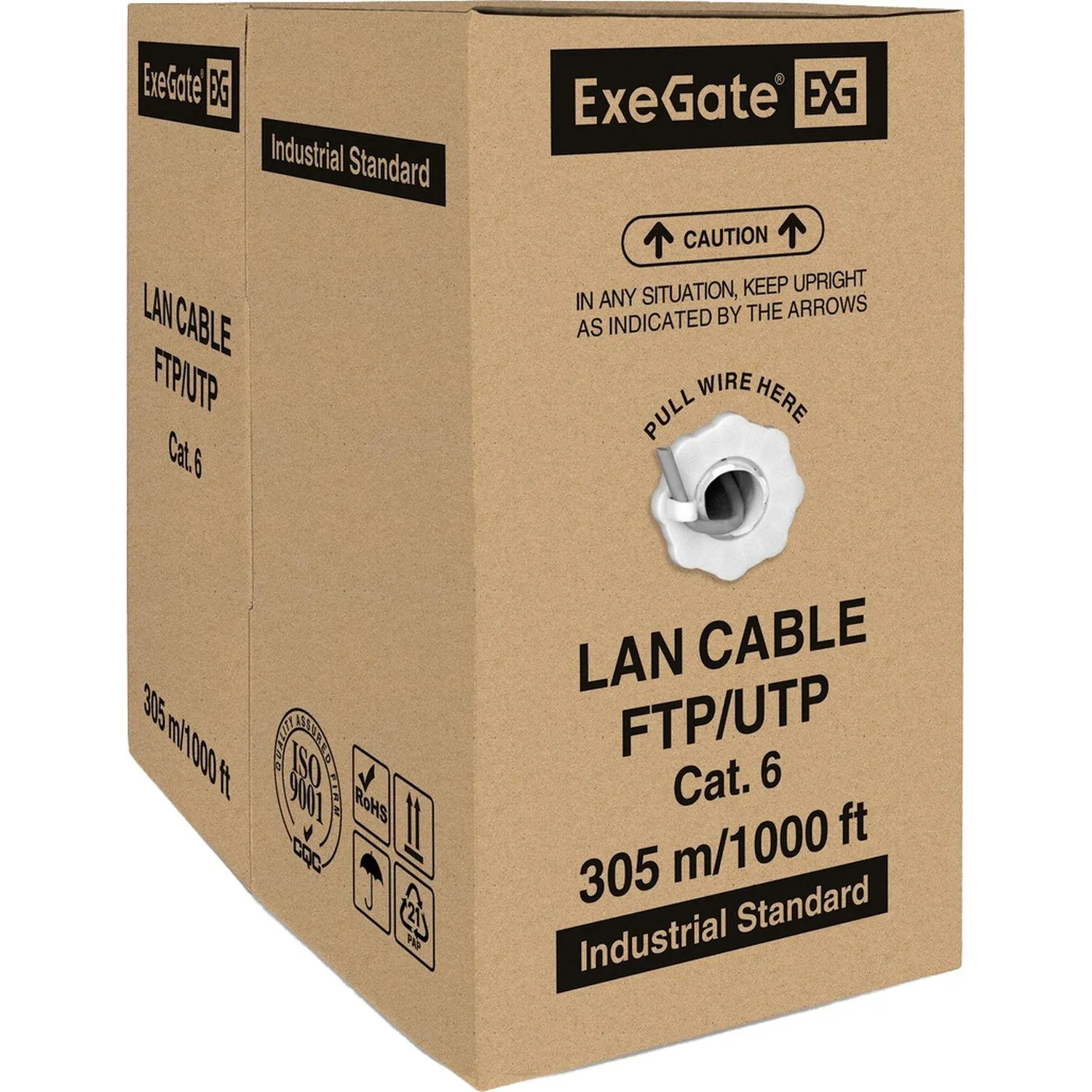 Кабель ExeGateUTP4-C6-CCA-S23-IN-PVC-GY-305 UTP - фото 3