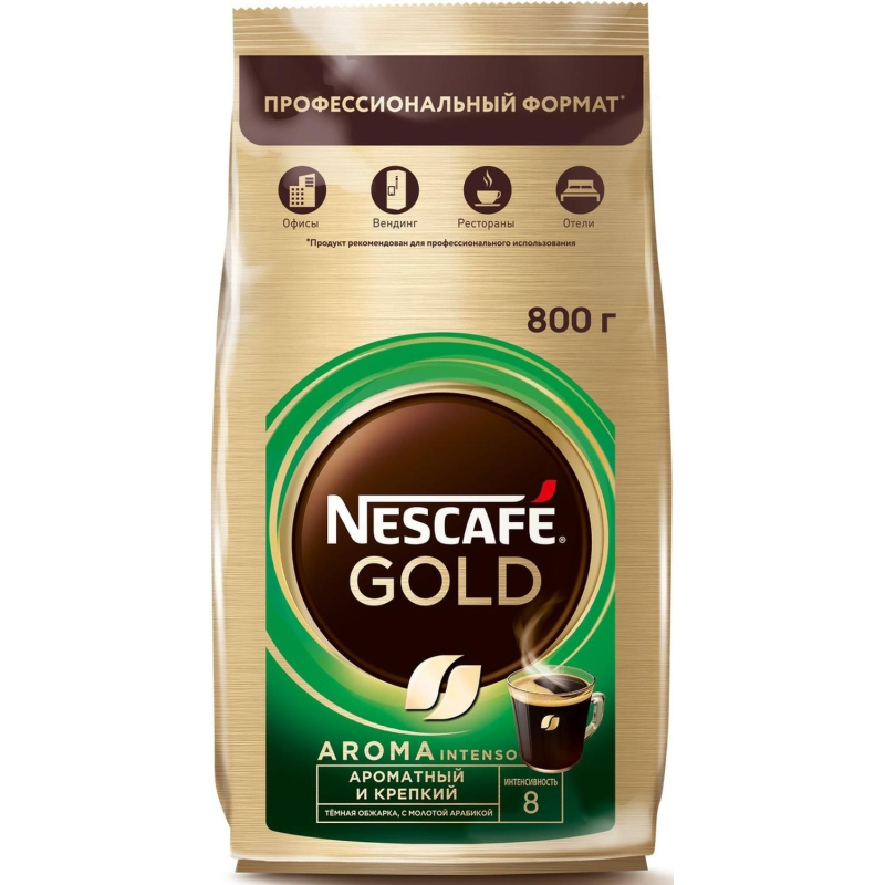 Кофе Nescafe Gold растворимый Aroma Intenso 800 г - фото 1
