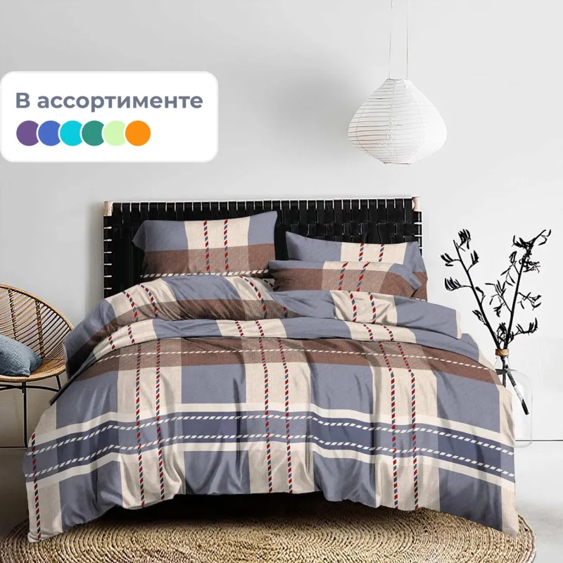 Постельное белье 1,5сп полисатин 80г/м2 (нав.60х60 1 шт.), ассорти - фото 1