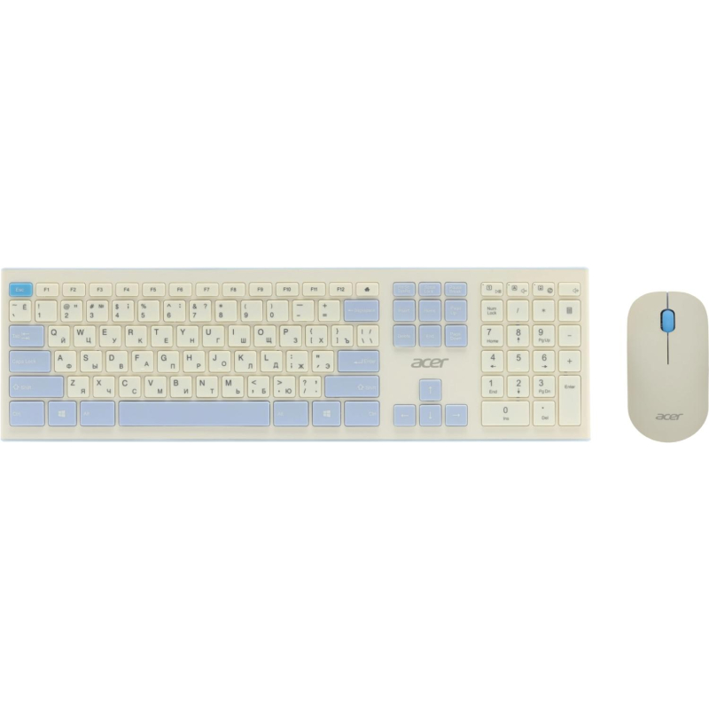 Набор клавиатура+мышь Acer OCC205(ZL.ACCEE.00C)/белый/голубой/slim - фото 1