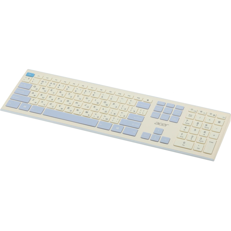 Набор клавиатура+мышь Acer OCC205(ZL.ACCEE.00C)/белый/голубой/slim - фото 3