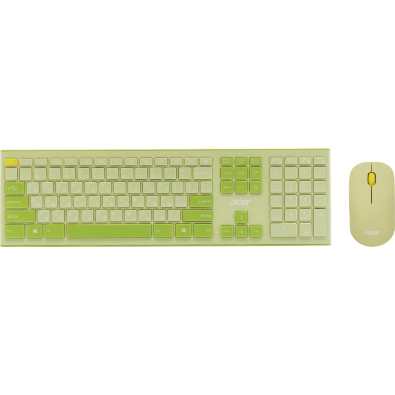 Набор клавиатура+мышь Acer OCC205 (ZL.ACCEE.00E)/зеленый/желтый/USB/slim - фото 1