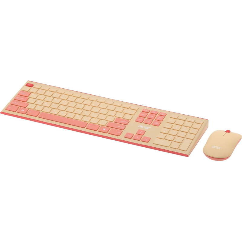 Набор клавиатура+мышь Acer OCC205 (ZL.ACCEE.00F)/розовый/бежевый/USB/slim - фото 1