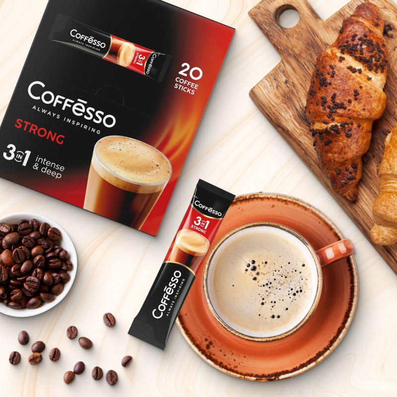 Кофе порционный растворимый Coffesso Strong 3в1 20 пакетиков по 15 г - фото 8
