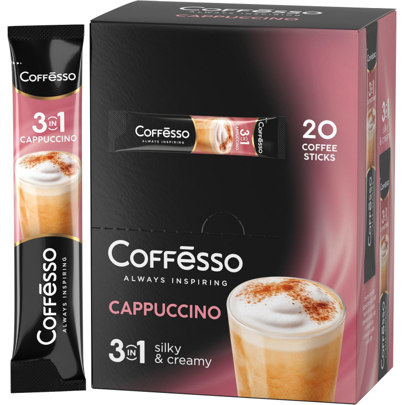 Кофе порционный растворимый Coffesso Cappuccino 3в1 20 пакетиков по 15 г - фото 1