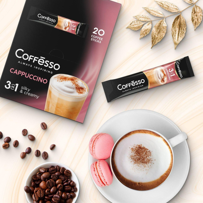 Кофе порционный растворимый Coffesso Cappuccino 3в1 20 пакетиков по 15 г - фото 9