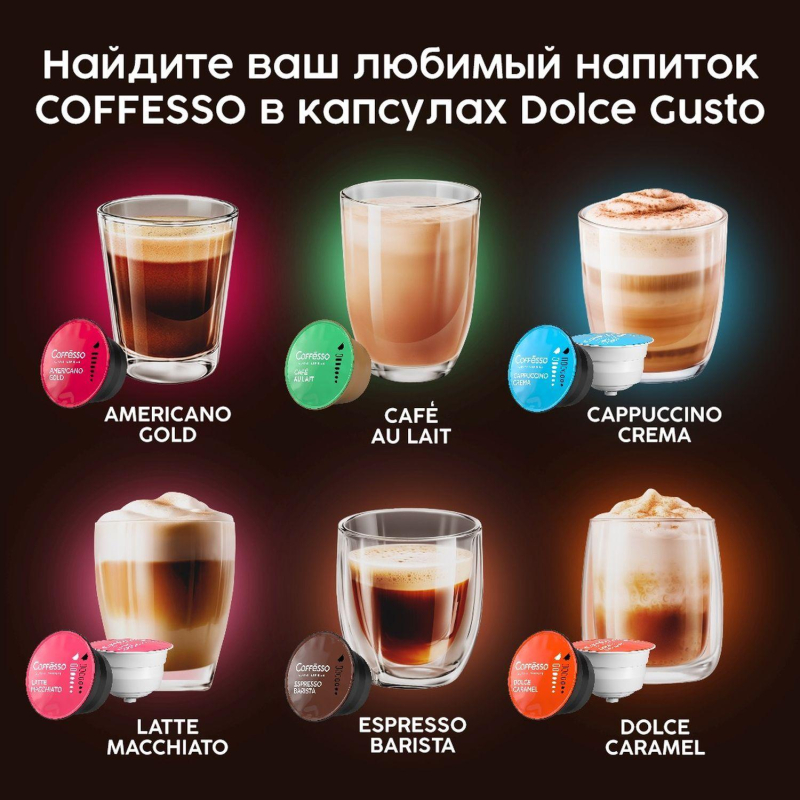 Кофе в капсулах Coffesso Lungo Intenso dolche gusto 16 шт/уп - фото 10