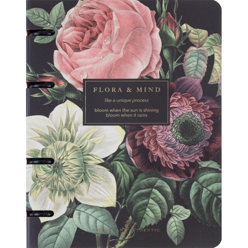 Тетрадь общая, BS, А5, 120л., клетка, кольца, Flora, букет N4757 - фото 1