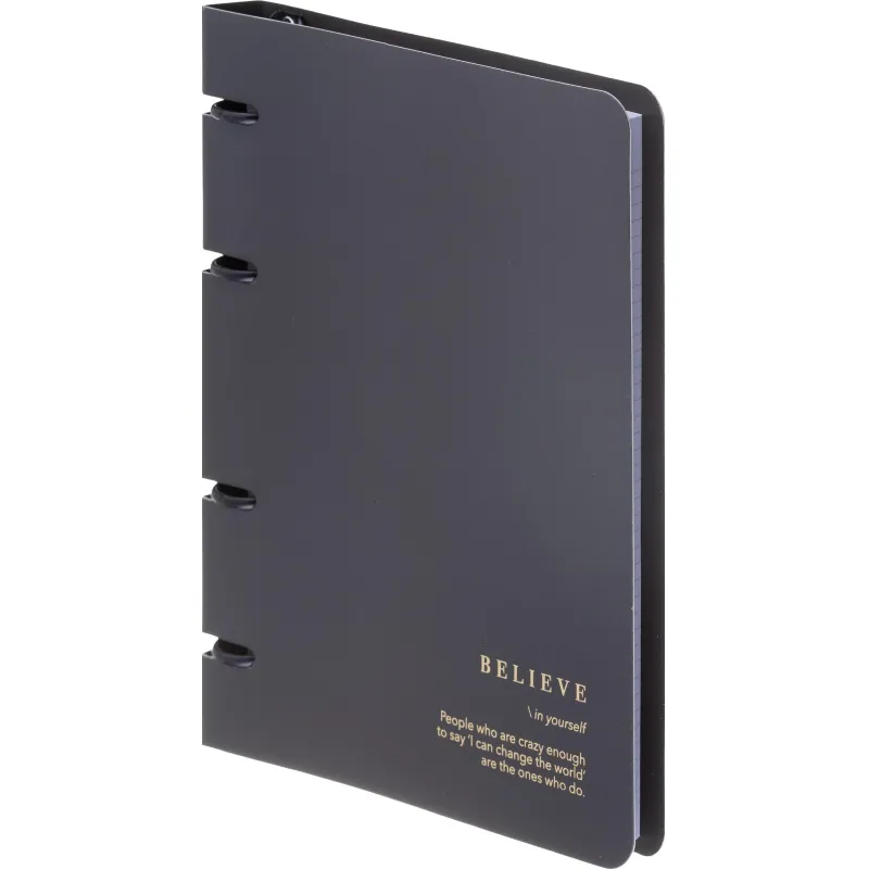 Тетрадь общая, BS, А5, 120л., клетка, кольца, Believe, черный N4761 - фото 2