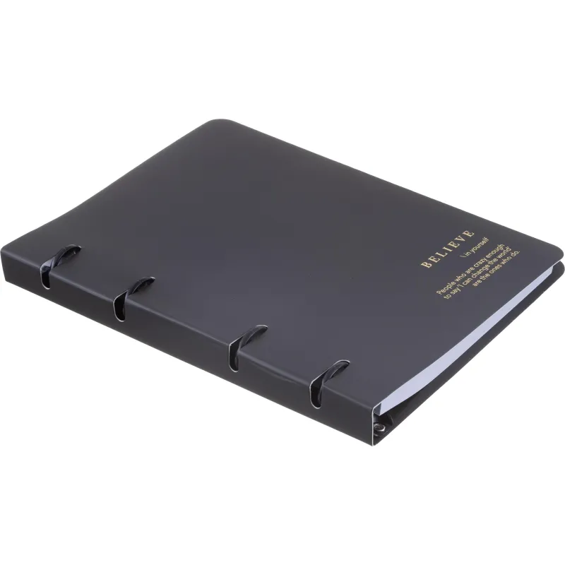 Тетрадь общая, BS, А5, 120л., клетка, кольца, Believe, черный N4761 - фото 4