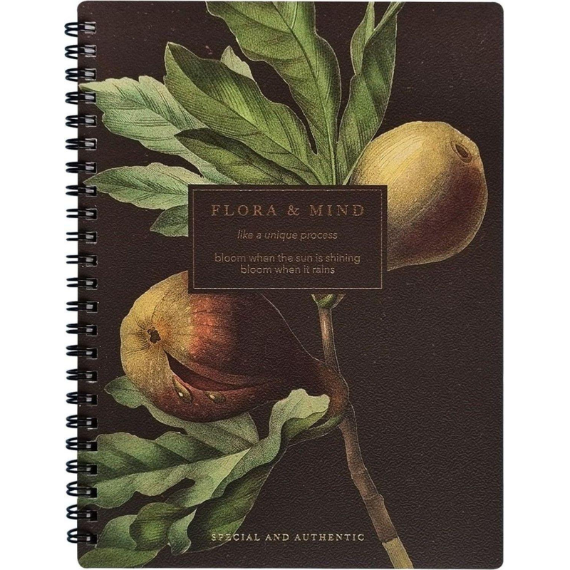 Тетрадь общая, BS, А5, 80л., клетка, спираль. Flora, инжир N4184 - фото 1