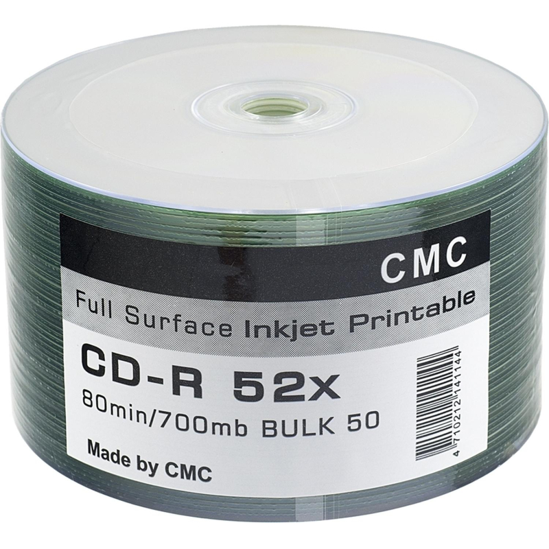 Носители информации CMC CD-R 80 52x Bulk/50 Full Ink Print - фото 1