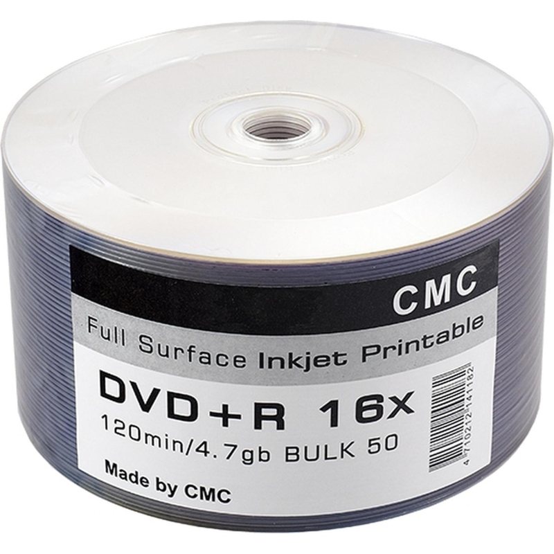 Носители информации CMC DVD+R 4,7 GB 16x Bulk/50 Full Ink Print - фото 1