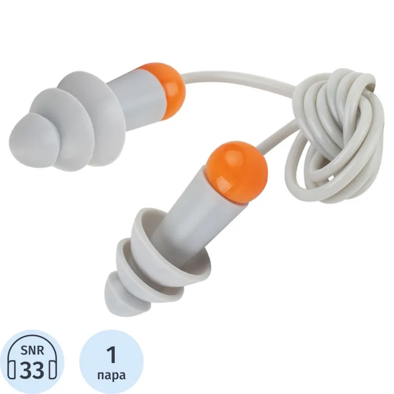 Беруши многоразовые силикон JetaSafety Sonido Max 33дБ без бокса(JEM31-b) - фото 1