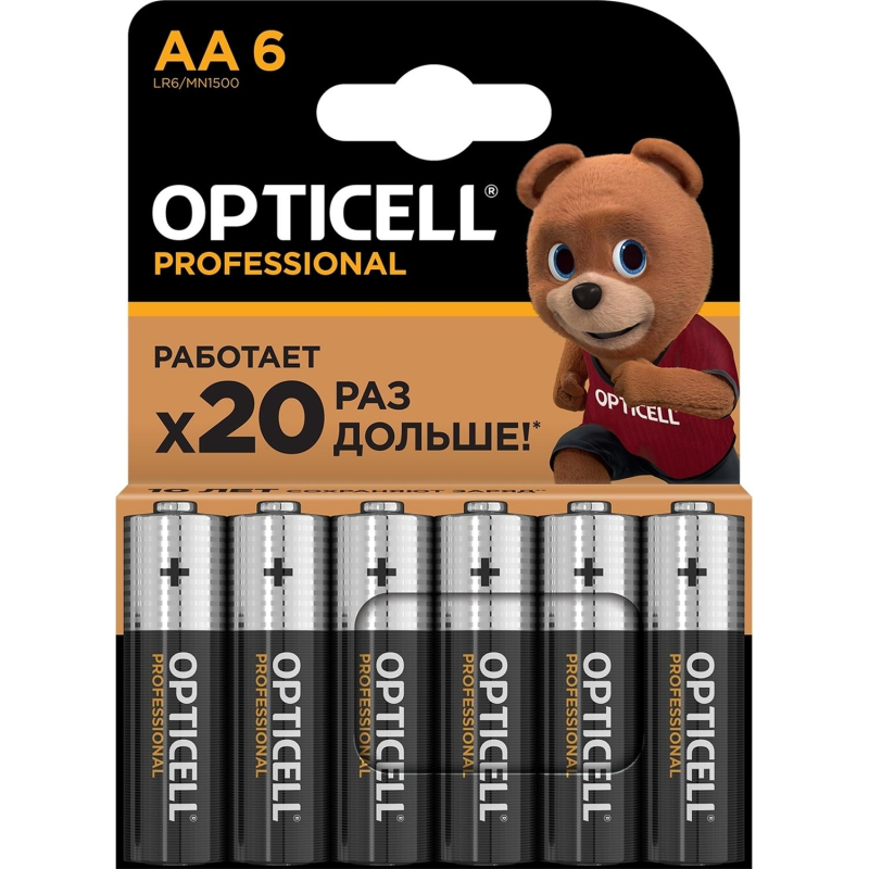 Батарейка OPTICELL Professional AA 6шт/уп - фото 1