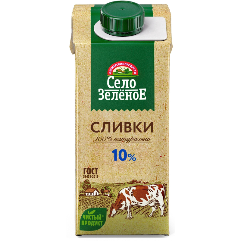 Сливки Село Зеленое 10% 0,2 кг - фото 2