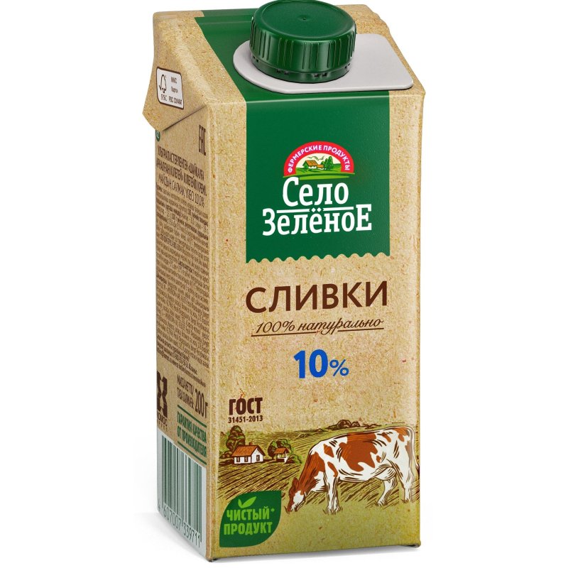 Сливки Село Зеленое 10% 0,2 кг - фото 3