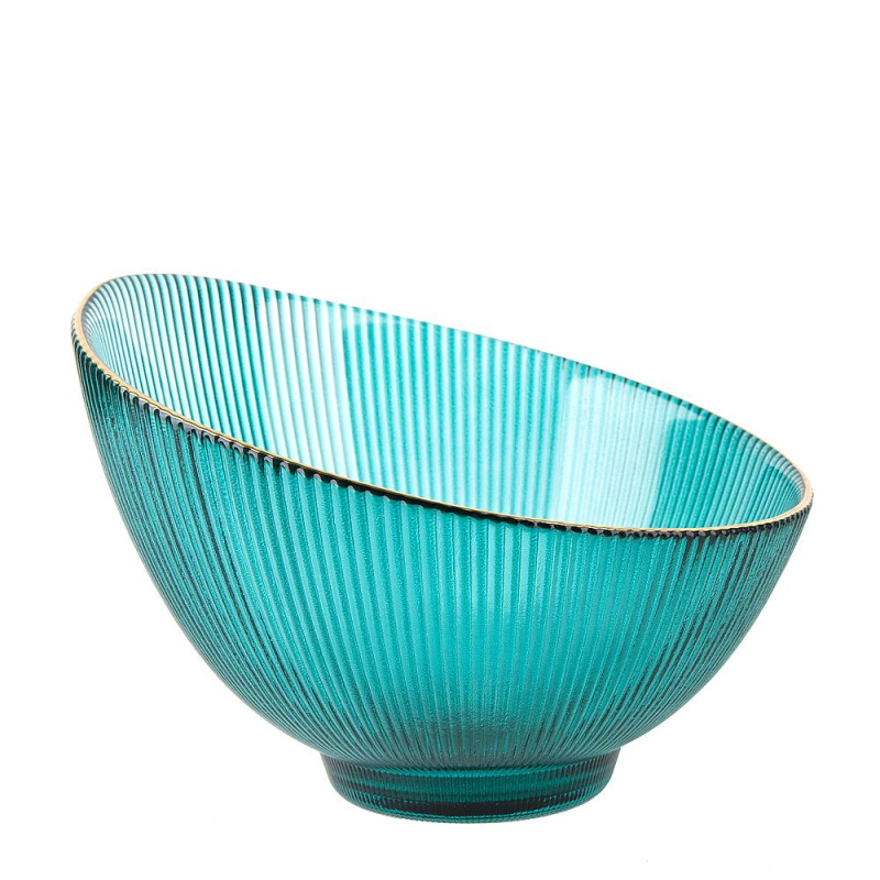 Салатник Frost stripe (зелен)d=17,2см h=12,5см v=650мл(стекло),9950317-4 - фото 1