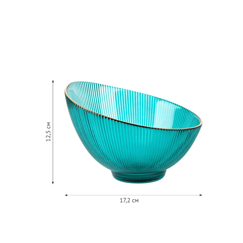 Салатник Frost stripe (зелен)d=17,2см h=12,5см v=650мл(стекло),9950317-4 - фото 4