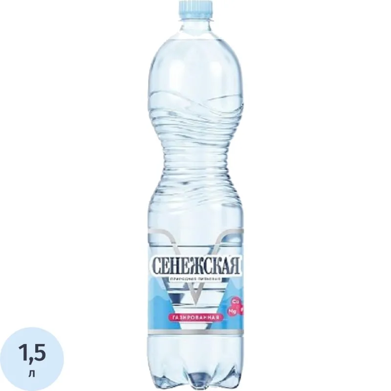 Вода питьевая природная Сенежская 1,5 л газированная ПЭТ (U) - фото 1