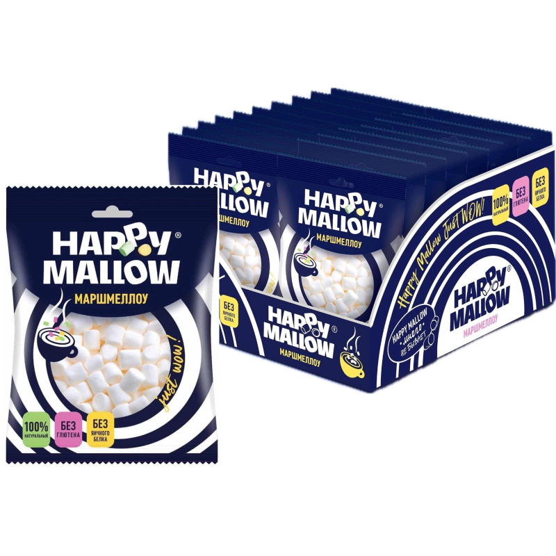 Зефир Happy Mallow воздушный для какао, 20г 20шт/уп - фото 1