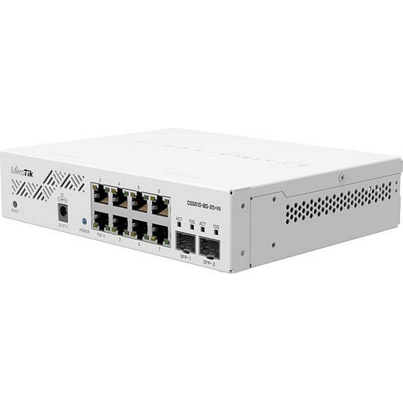 Коммутатор MikroTik CSS610-8G-2S+IN Cloud Smart Switch 8x1Gbit 2SFP+ наст - фото 2