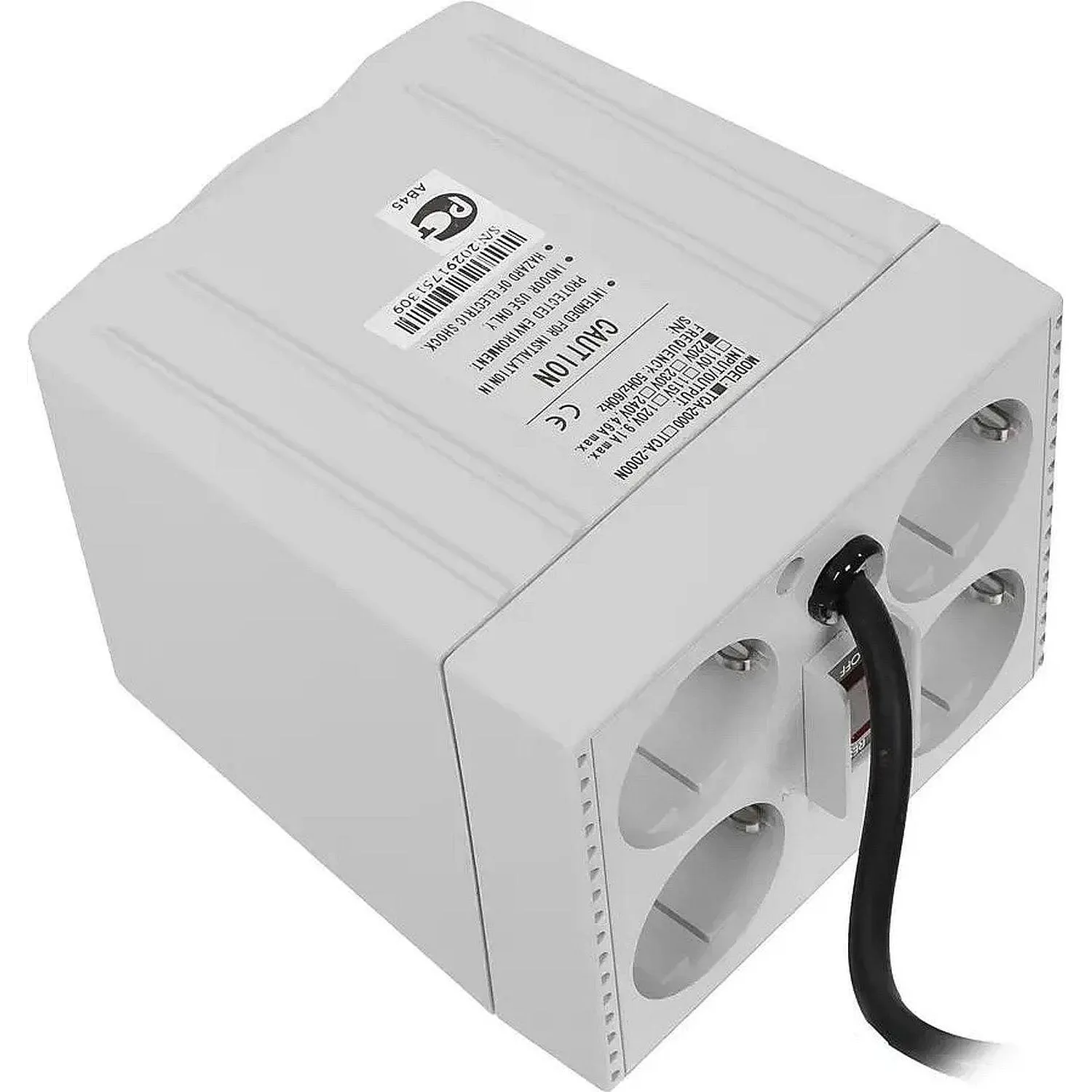 Стабилизатор напряжения Powercom TCA-2000 1000Вт 2000ВА белый - фото 3