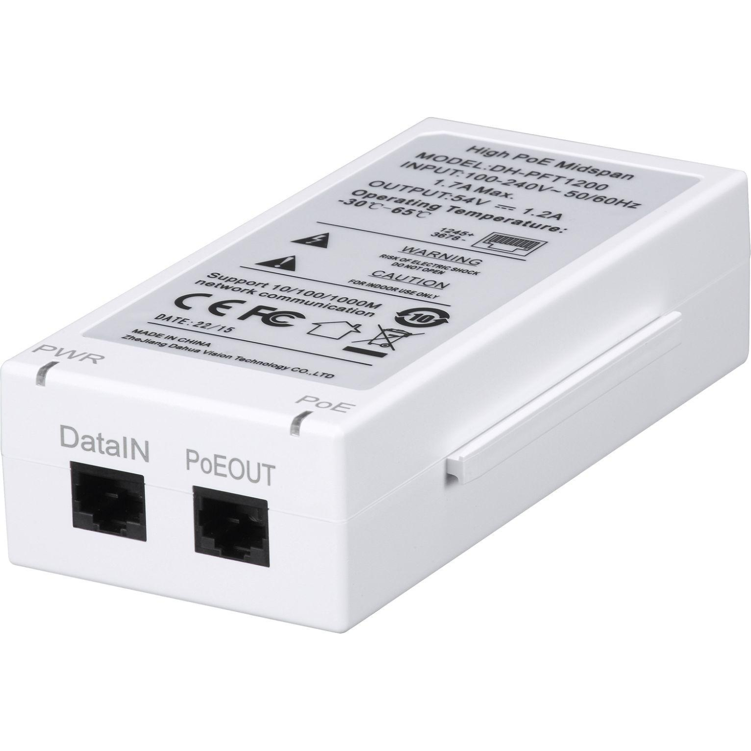 PoE-сплиттер DAHUA DH-PFT1200,RJ45 10/100/1000Мбит/с (PoE/PoE+/Hi-PoE),60Вт - фото 1