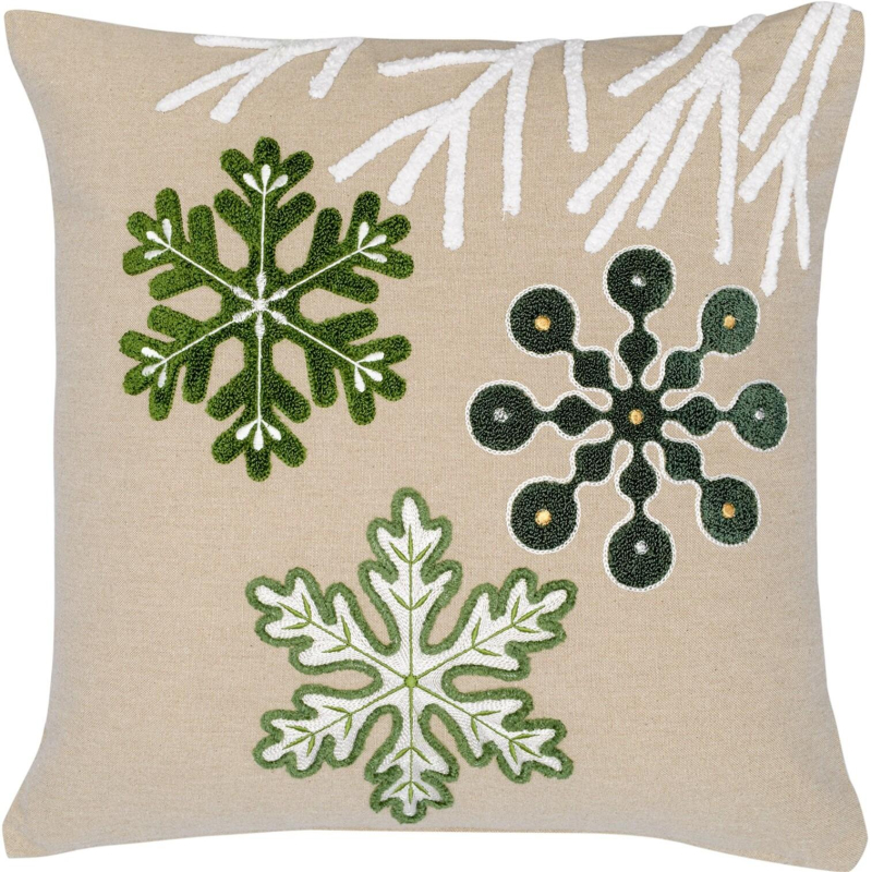 Подушка декоративная с вышивкой Snow flakes New Year Essential, 45х45 см - фото 1
