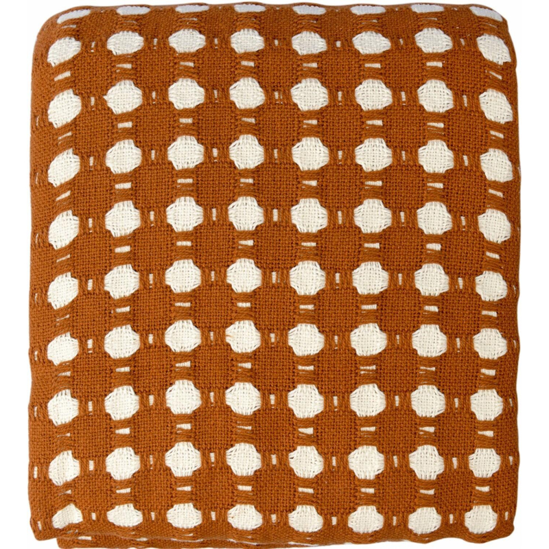 Покрывало из хлопка Polka dots карамельного цвета Essential, 230х250 см - фото 3