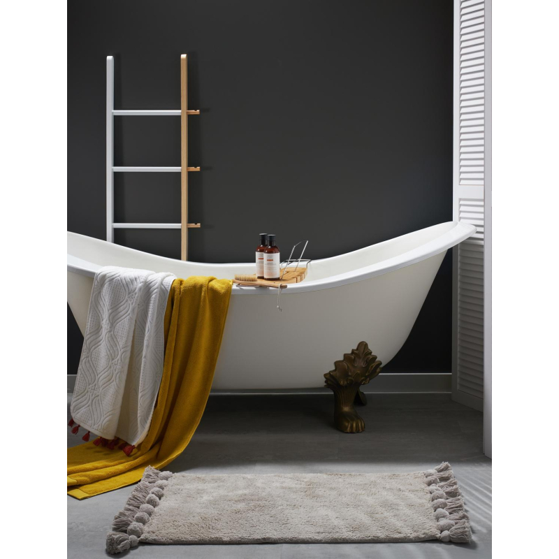 Полотенце банное белое, с кисточками цвета красной глины Essential, 70х140 - фото 6