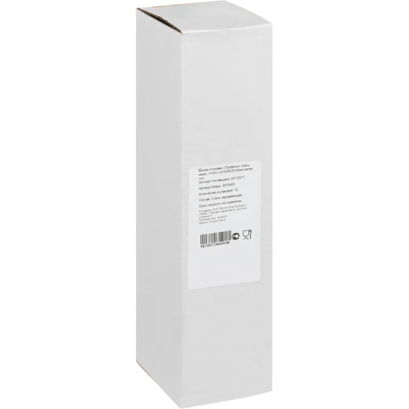 Вилка столовая 'Профиль';сталь нерж.;,L=210/65,B=23мм;металлич. 12шт/уп - фото 2