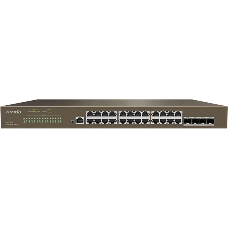 Коммутатор Tenda TEG3328F 24x10/100/1000 Base-T 4xSFP 10/100/1000, L2 - фото 1