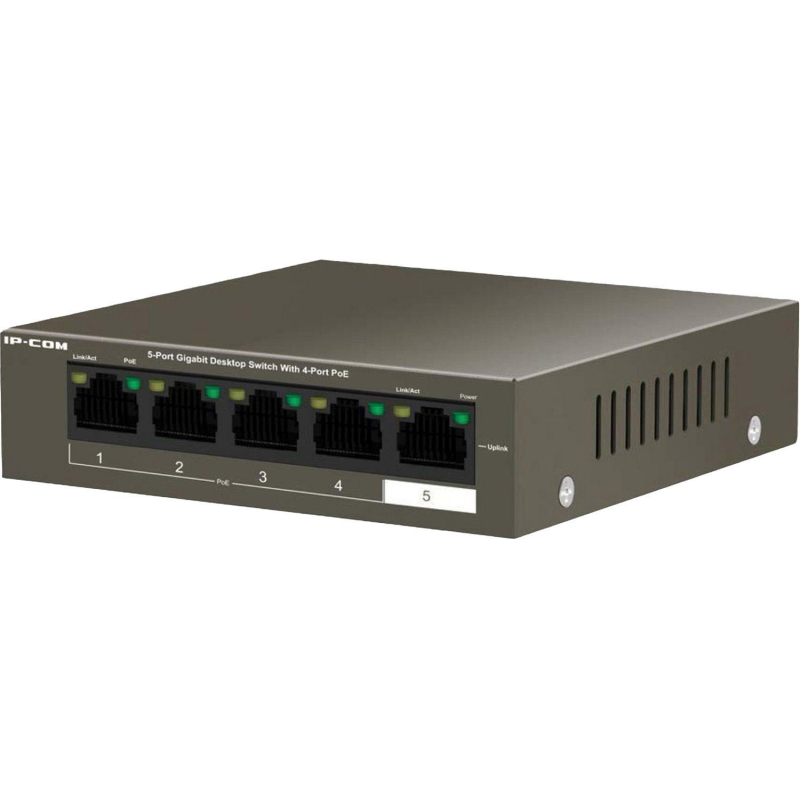 Коммутатор IP COM 4 порта  802.3at (PoE+) 5 портов 10/100 1000 М/сек - фото 2