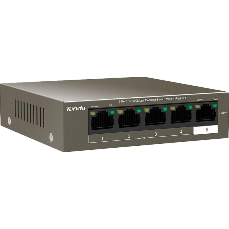 Коммутатор Tenda TEF1105P-4-63W 4 порта PoE+ (58W) - фото 2