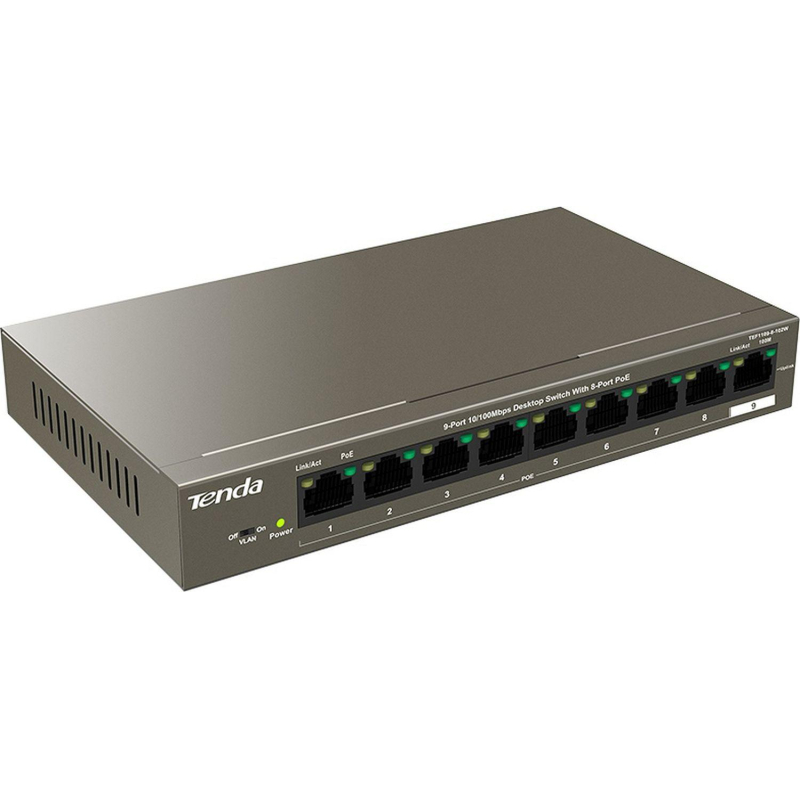 Коммутатор Tenda TEF1109P-8-102W 8 портов PoE+ (92W) - фото 2