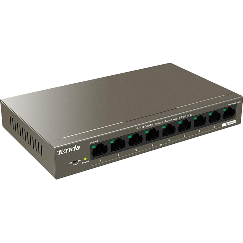 Коммутатор Tenda TEG1109P-8-102W 8 портов PoE+ (92W) - фото 2
