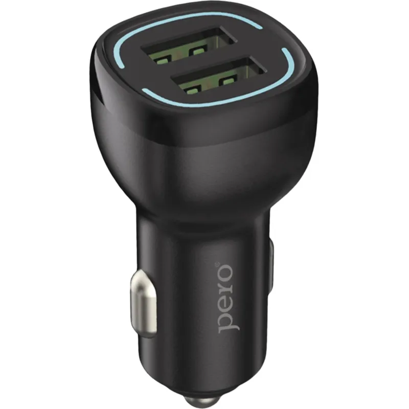 Зарядное устройство автомобильное PERO AC04 2USB 2.4A AUTOMAX, черное - фото 1