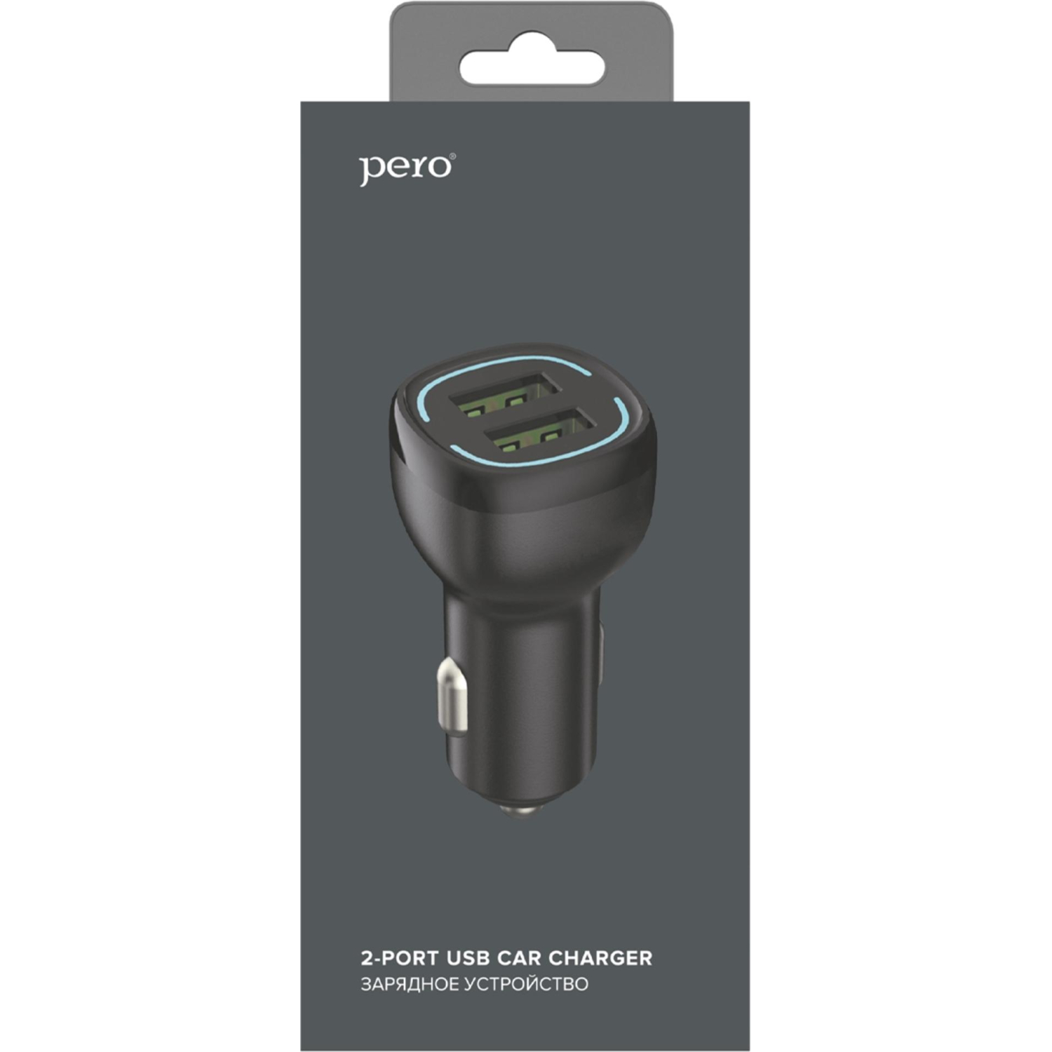 Зарядное устройство автомобильное PERO AC04 2USB 2.4A AUTOMAX, черное - фото 2