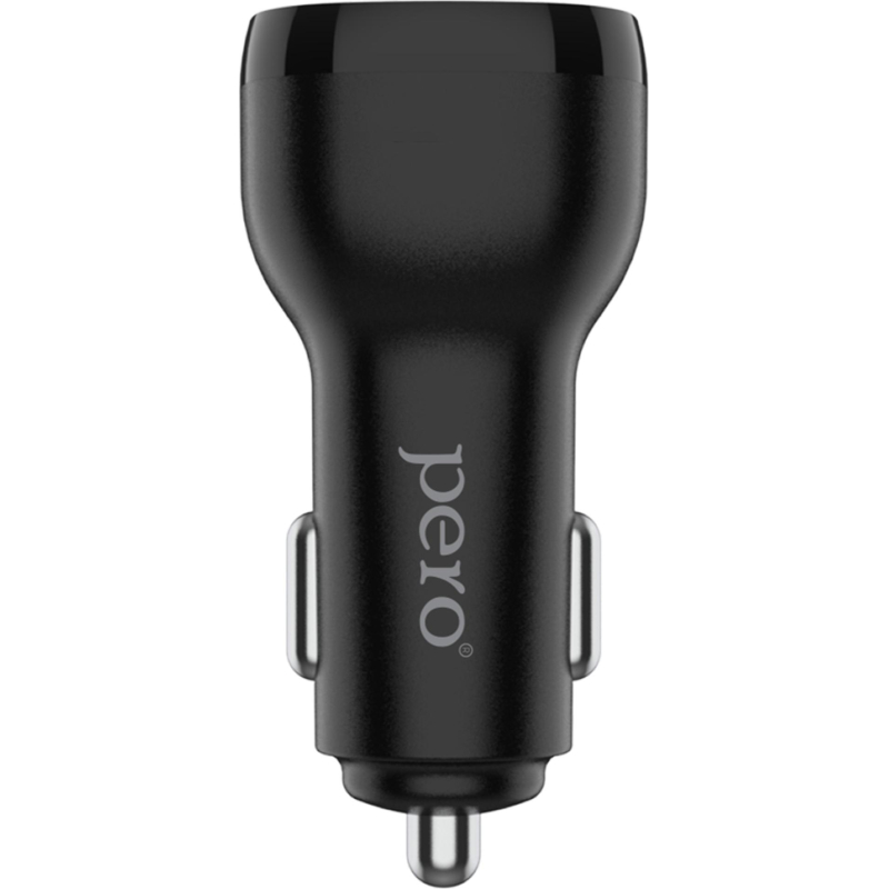 Зарядное устройство автомобильное PERO AC05 USB-A QC3.0/USB-C PD/38W/черное - фото 3
