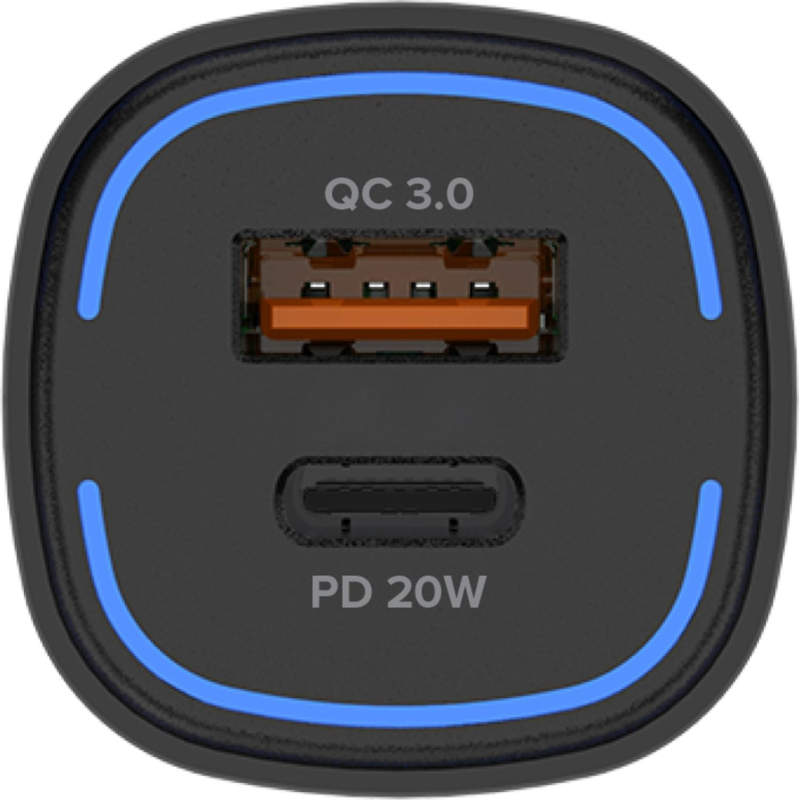 Зарядное устройство автомобильное PERO AC05 USB-A QC3.0/USB-C PD/38W/черное - фото 5