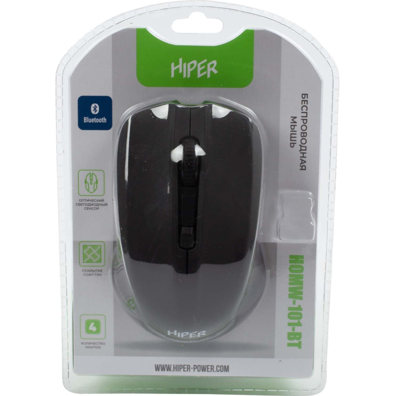 Мышь компьютерная HIPER (HOMW-101-BT)bluetooth/беспроводная/черная - фото 7
