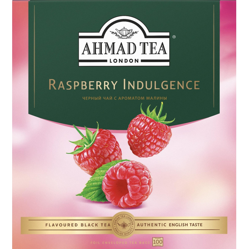 Чай Ahmad Tea Малиновое Лакомство, черный, пакетики в конвертах 100x1,5г/уп - фото 1