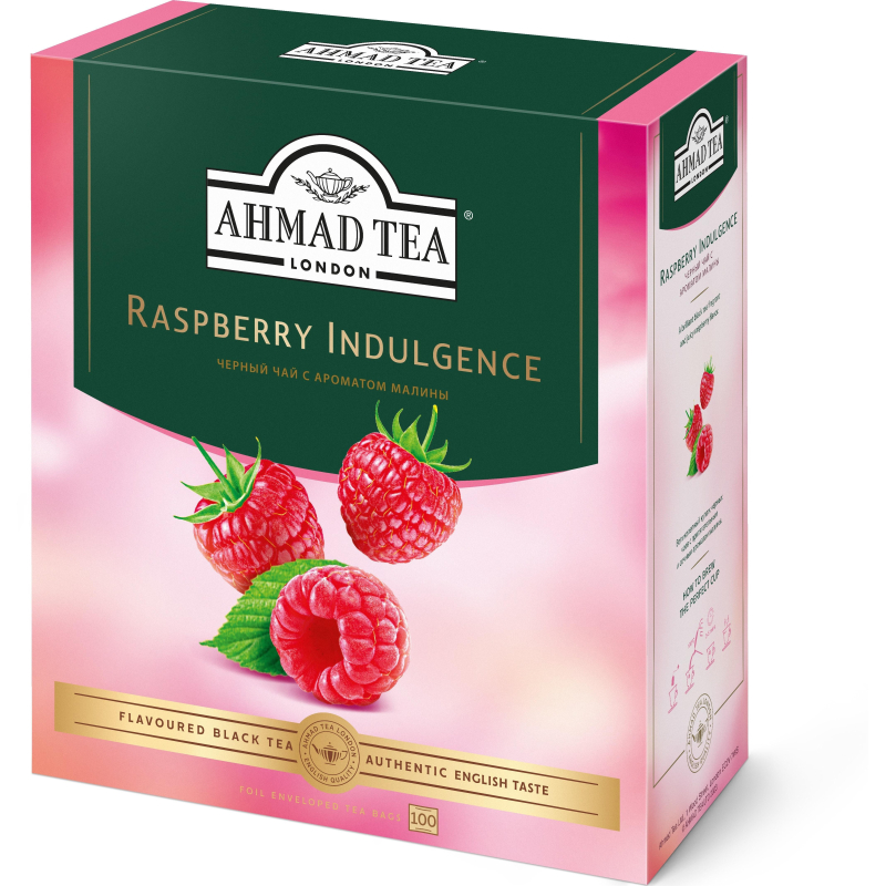 Чай Ahmad Tea Малиновое Лакомство, черный, пакетики в конвертах 100x1,5г/уп - фото 3