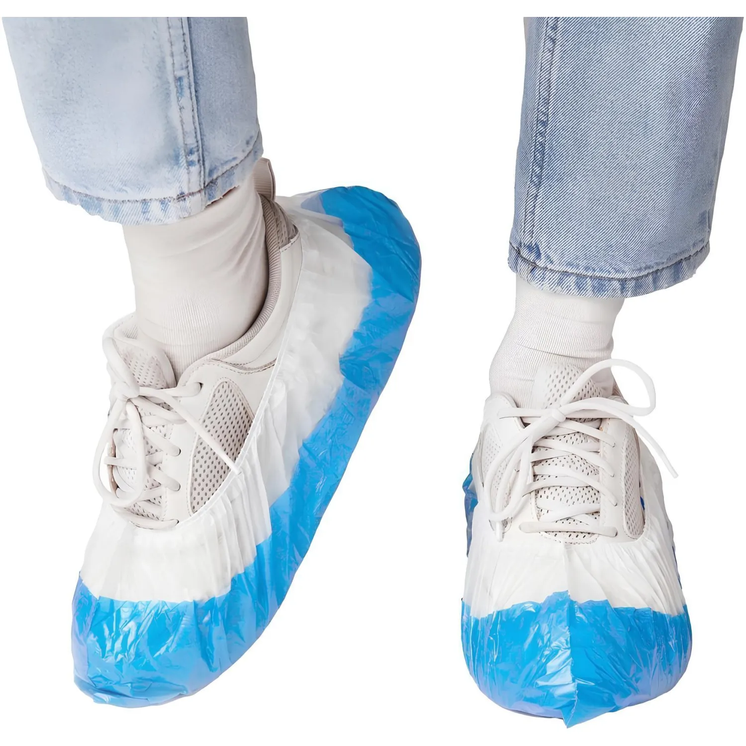 Бахилы п/э Elegreen Экстра с дв.п.,б-син,ГППНД-8/8/1р-Б-С/500,3г,500пар/уп - фото 1