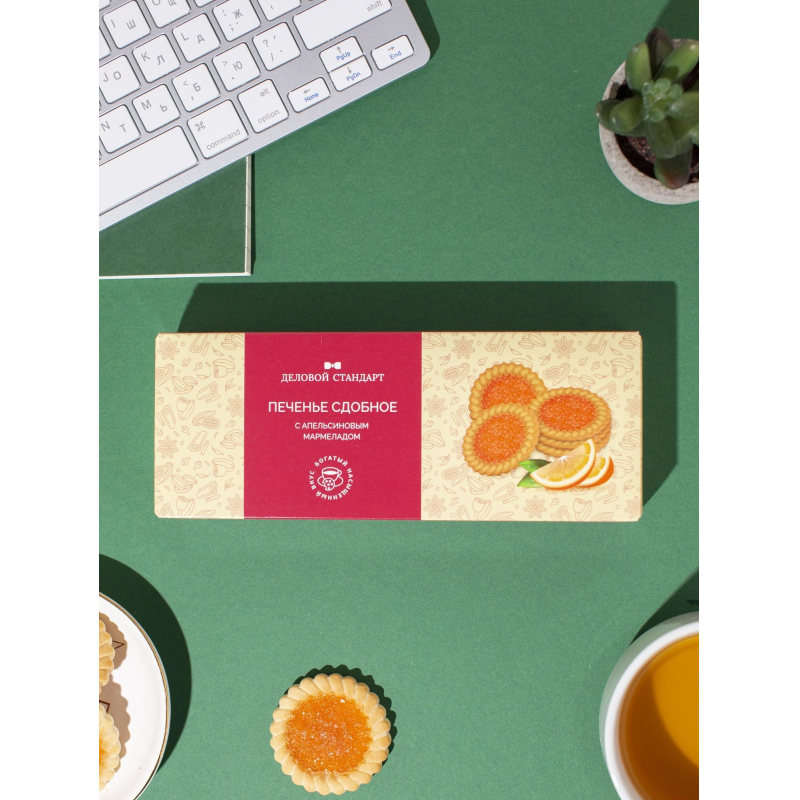 Печенье Деловой Стандарт сдобное Cookies with orange marmalade, 100г - фото 5