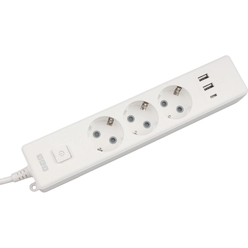 Удлинитель Power Cube, 3р/1.9м выкл.,3USB, 3.5кВт, 16А,3x1,0 белый(PC-5-2M) - фото 4